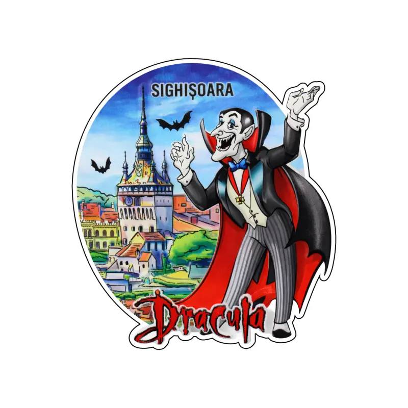 Mgs222-dracula, sighisoara, magnet lemn, suvenir gift shop romania, model mgs222